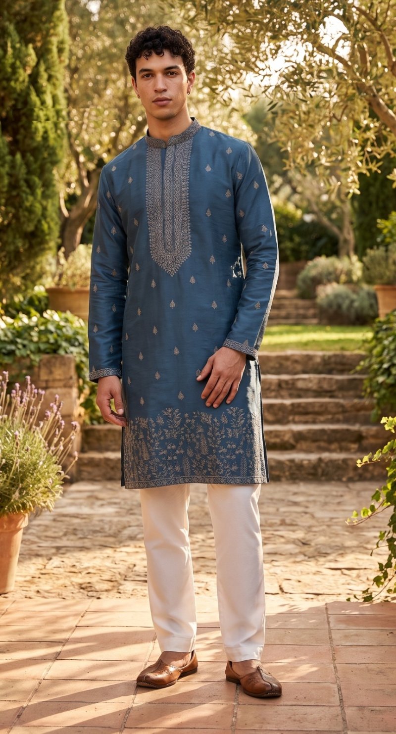 Outluk Wedding Vol 57 Silk Mens Kurta With Pajama 